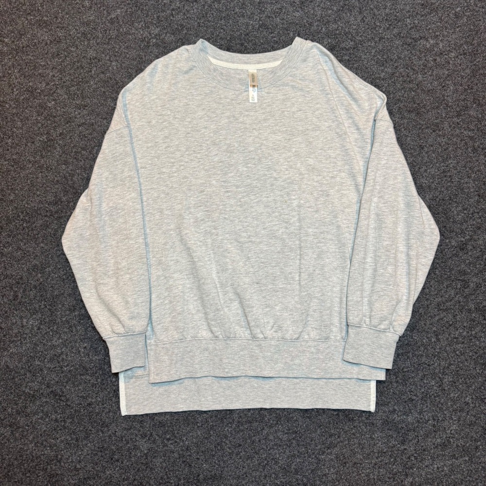 Wild Fable Light Gray Heathered Oversized Crewneck Sweatshirt High Low Hem Small